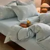 Juego de cuatro piezas de algodón lavado jacquard retro nórdico estilo Ins 1.5m 1.8m 100% algodón funda de edredón ropa de cama