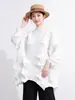 Camiseta Plisada Hecha a Mano de Issey Miyake Japón Más Vendida Irregular Holgada de Longitud Media Cubre Imperfecciones Manga Larga Jersey Versátil