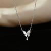 Collar con colgante de borla y cuentas de gota de agua de diamante brillante, cadena de clavícula para mujer, estilo coreano, elegante diseño de nicho, collar de mariposa de concha