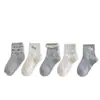 Calcetines de Algodón para Niños de Primavera y Verano con Dibujos Animados, Calcetines de Bebé con Estampado Fair Isle de Princesa Modernos, Calcetines de Media Caña para Niños