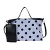 Bolsa Tote de Bolinhas Estilo Coreano de Nicho para Mulheres 2026 Nova Bolsa de Lona de Grande Capacidade para o Dia a Dia Bolsa de Ombro Casual
