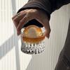 Vidro de Cristal de Fundo Grosso de Luxo Leve com Listras Verticais Copo de Whisky Vinho Copo Grande de Hóquei no Gelo Copo de Espresso