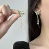 Pendientes Largos de Borla de Mariposa Dulces Lindos Estilo Japonés y Coreano Joyería para Orejas Explosiones de Primavera y Verano Lujo Ligero de Gama Alta