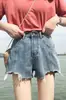 Shorts Jeans Feminino Verão Cintura Alta Sexy Rasgado Nova Versão Tendência Solto Perna Larga Emagrecimento Super Shorts