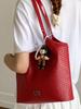 Bolsa de Mano Tejida de Gran Capacidad Estilo Coreano para Mujer Bolso de Hombro para Madre Nuevo Color Puro Moda Casual Cuero PU Suave Bolso Grande