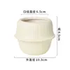 Macetas de Cerámica Nórdica Sencillas de Gama Alta Estilo Crema Rayadas Macetas para Plantas Verdes Venta al por Mayor Macetas Dehua Macetas para Plantar Suculentas