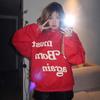Sudadera fina holgada con estampado de espuma CPFM KANYE rebirth marca de moda americana KANYE sudadera con capucha forrada de forro polar para hombre