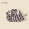 Camisa de Manga Longa para Meninas, Novo Estilo Outono 2026, Moda Coreana para Bebê, Camisa Boneca 100% Algodão