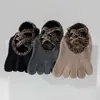 Calcetines de yoga para mujer, estampado de leopardo, diseño de cinco dedos, calcetines profesionales para Pilates, calcetines antideslizantes, calcetines para deportes de interior, con tiras y diseño de punta abierta