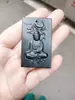 Pendente de Colar de Jade Masculino Marca Jade Lótus Verde Torre de Jade Hetian Bodhisattva Guanyin de Jade de Xinjiang Natural e Tian Qing