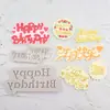 Molde de Silicona para Pastel Tamaño Grande Corona Tarjeta de Feliz Cumpleaños Happybirthday Letras Inglesas Postre