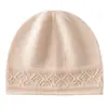 Nuevo gorro de cachemira, gorro de punto jacquard calado otoño/invierno, gorro cálido y resistente al frío para mujer, gorro de punto simple y versátil