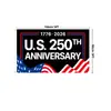 Tecido de Fundo de Banner de Aniversário Americano Transfronteiriço de 250º Aniversário Bandeira de Jardim 1776-2026 Bandeira Decorativa do Dia da Independência