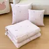 Lindo Combo de Almohada y Colcha para Oficina, Cojín de Coche de Dibujos Animados, Almohada y Colcha para Cama para Todas las Estaciones