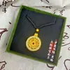 Collar con Colgante de Brújula de Ocho Tesoros Incrustada de Diamantes Estilo Antiguo, Nuevo Colgante de Disco Giratorio de la Fortuna Estilo Chino Nuevo, Cadena para Suéter, Versátil y Único