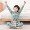 Conjunto de Roupa Íntima Térmica Infantil com Forro de Fleece, Espessado, Roupa de Outono e Calças para Meninos, Conjunto de Duas Peças para Casa Outono e Inverno para Meninas