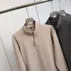 Sudadera Térmica Cálida de Manga Larga para Hombre, Cuello Alto, Media Cremallera, Cuadros Ultra Finos, Versátil, Casual, para Viajes Urbanos en Otoño/Invierno
