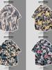 Camisa de Manga Curta Masculina Verão Estilo Hong Kong Estilo Japonês Estilo Coreano Moda Solta Havaiana Retrô Moda Praia Camisa da Moda
