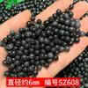 Jade Ojo de Pollo Negro Cuentas Sueltas de 6 mm Cuentas para Hilo Pulsera DIY Hecha a Mano Cuentas de Jade Negro Birmano