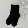 Calcetines de Algodón Puro para Mujer hasta Media Pantorrilla, Calcetines Sin Costuras, Estilo Otoño e Invierno Negro, Calcetines Largos de Maternidad, Dulce Estilo Ins al Por Mayor