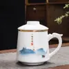 Separador de Té Taza de Cerámica Taza de Té Oficina Reunión de Negocios Regalo de Acompañamiento Caja de Regalo Navideña traje Regalo Venta al por Mayor