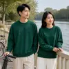Sudadera con capucha de felpa polar gruesa de peso pesado con cuello redondo, holgada, con hombros caídos, moderna, para hombre y mujer, tipo jersey con logo estampado personalizado