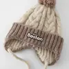 Chapéu de Outono e Inverno BOSTON Chapéu de Lã Infantil Proteção para as Orelhas Pompom Chapéu de Tricô Quente Meninos e Meninas Chapéu de Puxar à Prova de Vento
