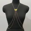 Corrente de Corpo para Biquíni Sexy Estilo Natural Acessórios Body Chain Slim Fit Corrente de Borboleta de Metal borboleta