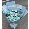 Buquê Pronto Transfronteiriço, Flores Artesanais, Flores Trançadas, Flores de Lã Tricotadas, Buquê de Noiva, Flores de Crochê para o Dia dos Namorados