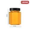 Tarro Hexagonal de Miel de Alta Capacidad, Tarro para Nido de Pájaro, Tarro Cuadrado de Vidrio para Chile, Venta al por Mayor de Fabricante, Tarro para Verduras Encurtidas Caseras, Tarro de Vidrio