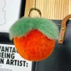 Colgante Llavero de Piel Sintética de Conejo Rex con Diseño de Caqui para Coches, Regalos de Cumpleaños y Accesorios de Bolsos