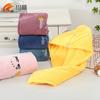 Gorro de Secado para el Cabello de Forro Polar Coral al por Mayor, Absorbente, de Secado Rápido, Toalla Turbante de Baño Gruesa, Gorro de Secado para el Cabello Bordado de Moda para el Hogar