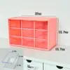 Estante de Armazenamento Estilo Gaveta com Nove Compartimentos para Mesa Armário de Armazenamento para Estudantes à Prova de Poeira Papelaria Joias Acessórios de Cabelo Branco