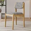 Silla de Comedor de Madera Maciza Hogar Nórdico Moderno Simple Respaldo Acolchado Taburete de Mesa de Comedor Restaurante Lujo Ligero Tela Silla de Mesa de Comedor