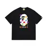 Atacado transfronteiriço verão 2026 nova marca da moda BAPE Camiseta com estampa clássica de macaco, camiseta unissex de manga curta