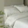 Conjunto de Cuatro Piezas Estilo Japonés de Tencel con Borde Ancho Primavera/Verano Nuevo Conjunto de Cuatro Piezas con Costuras y Parches en las Esquinas Conjunto de Tencel Amigable con la Piel