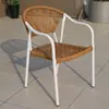 Silla de ratán para ocio al aire libre, patio de villa, terraza exterior, silla de ratán para una persona, balcón, silla de comedor de aleación de aluminio, silla con respaldo