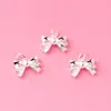 Pingente de Laço Liso de Prata Maciça Prata de Lei S925 Pulseira de Laço Fofa Pingente Pulseira de Prata Quebrada DIY