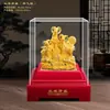 Ornamento de Veludo Flocado Ano do Carneiro Dourado Auspicioso e Desejoso Próspero Riqueza Presente de Reunião Anual Atraindo Riqueza e Tesouro Ornamento