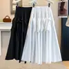 Moda Feminina Plus Size 2026 Outono Novo Estilo MM Gordinha Nicho Design Francês Irregular Babado Tridimensional Saia Midi