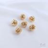 Flor Calada de Oro de 14K Relleno que Conserva el Color, Bola, Mariposa, Nube Auspiciosa, Nudo Chino, Cuentas de Bola, Cuerda para Manualidades, Joyería, Pulsera, Cuentas Espaciadoras 8mm