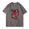 2024 Novo Comércio Exterior Manga Curta Verão Novo Marca Original Europeia e Americana Hip-hop Solto Prajna Wrap Estampada Camiseta