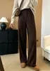 Sastrería 3D [pantalones fluidos de pierna curva], refinados pantalones de lana de acetato para otoño e invierno, talla petite, pantalones casuales adelgazantes para mujer, nuevos