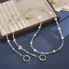 Bolso Bandolera de Cadena de Vidrio con Abalorios de Estrella de Cinco Puntas de Lujo Ligero Cadena de Repuesto Llavero Colgante Lanyard para Teléfono Accesorio de Cadena para Colgar