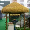 Gazebo de paja con techo de paja artificial cobertizo exterior de paja de plástico aleros área escénica patio de casa de huéspedes decoración estilo alfombra