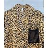 Jiangnanhe 2025 Pijama de Seda de Hielo para Mujer Traje de Verano Cuello Camisero Estampado de Leopardo Manga Corta Pantalones Conjunto de Ropa para el Hogar