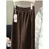 Calças Macias de Cashmere! Calça de Lã Acetato de Seda Grossa Quente 720g, Cintura Alta Corte Solto, Novo Estilo Outono e Inverno Feminino
