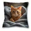 Funda de Almohada de Gato Más Vendida de Temu, Funda de Cojín Decorativa para el Hogar de Animales Linda y Divertida, Hecha a Medida y Disponible para Dropshipping