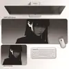Mouse Pad Gamer Preto e Branco Anime Pintura a Tinta Menina Tamanho Médio Tapete Universal para Mesa de Computador Escritório Jogo Ilustração 2D