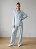 Traje casual de manga corta para mujer transfronterizo europeo y americano 2026, conjunto de camisa con pantalones largos de trabajo de estilo coreano relajado